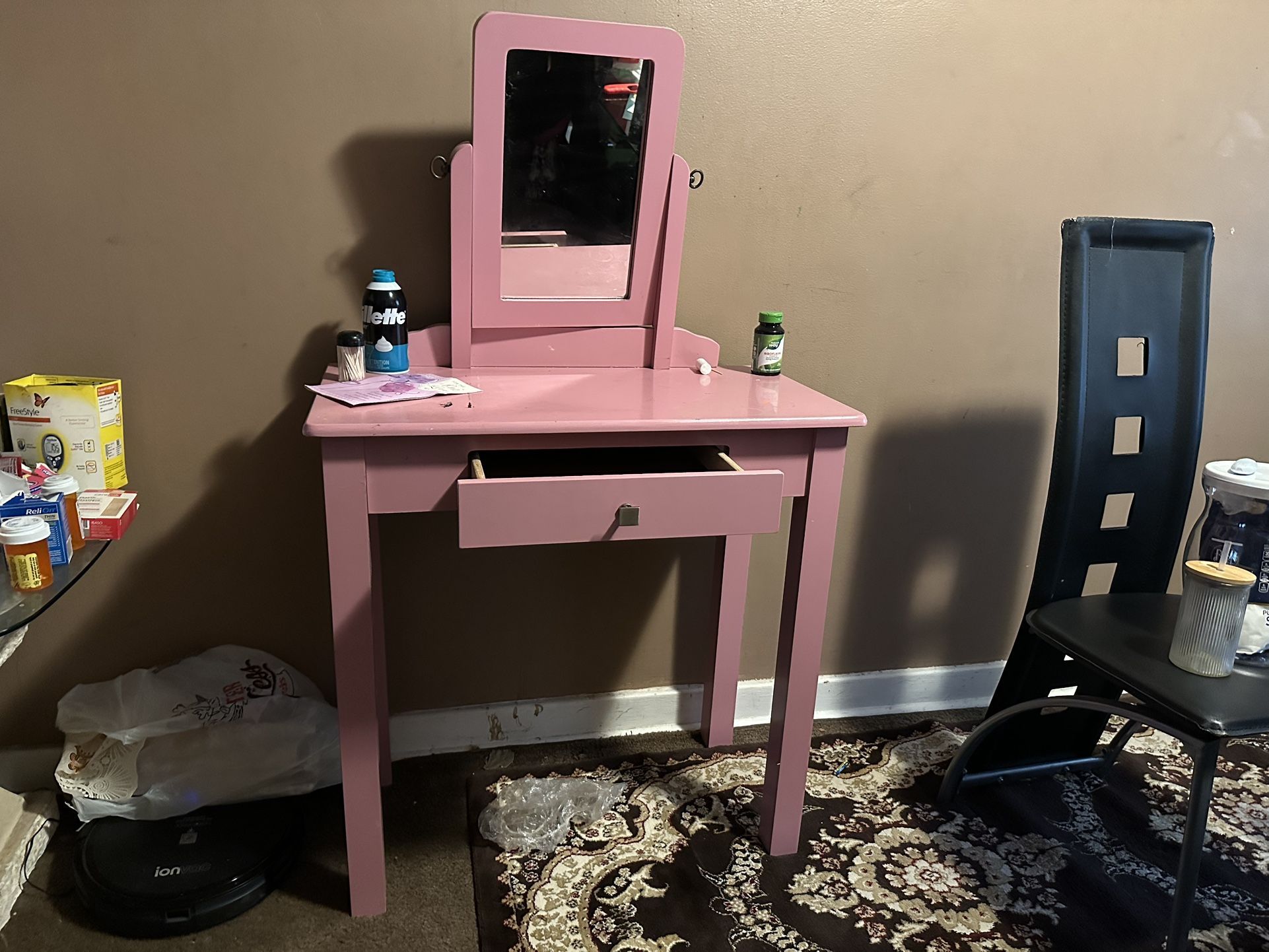 Pink Vanity/ Dresser/table