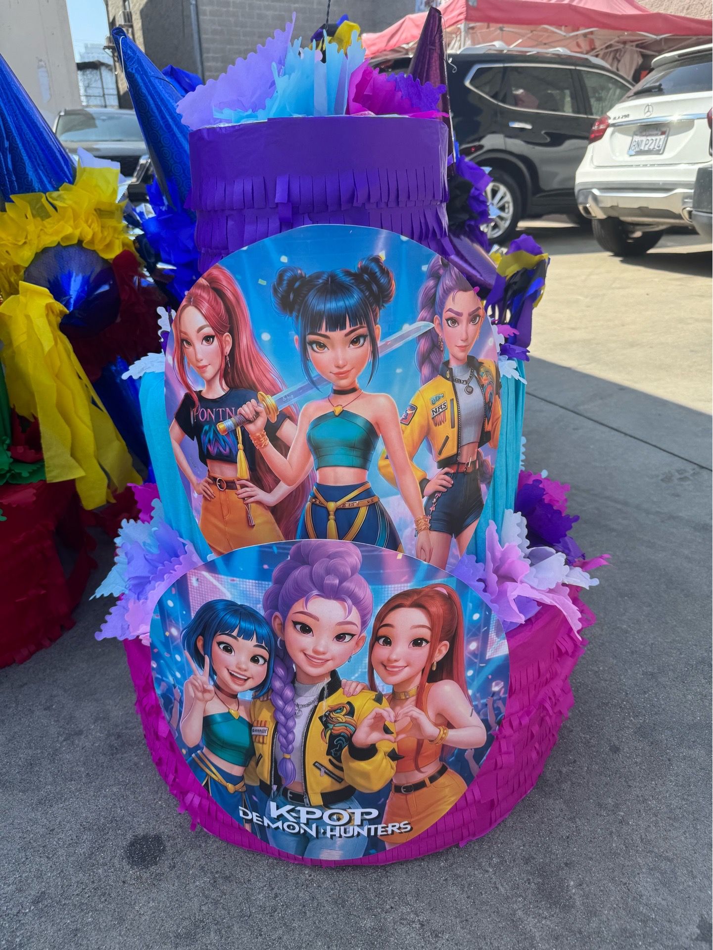 K-pop demon hunters pastel piñata
