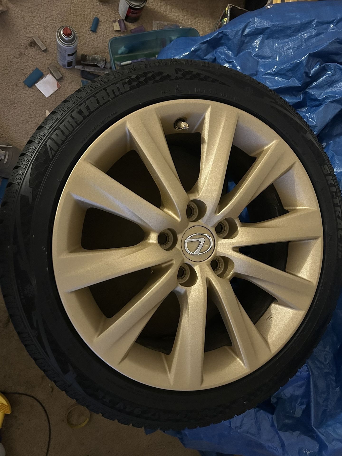 Lexus Rims 17” Matte Gold New Tires 225 45 17”