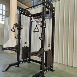 New Half Squat Rack Functional Trainer 400lb Weight Stacks | Spotters | J cups | Pull Up Bar | Adjustable Pulley System ‼️FREE DELIVERY AT FULL PRICE