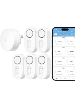 GoveeLife Upgraded Smart Water Leak Detector 1s with 1804ft Ultra-Long Range, WiFi Water Sensor with SMS/Email/APP Push and Sound Alarm,5-Year Battery
