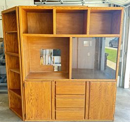 Vintage Solid Oak Set of 2 Units