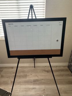 Calendar whiteboard with easel