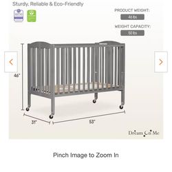 Natural Folding Full Size Crib
