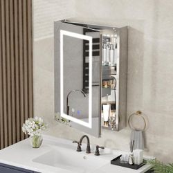 20 in. W x 28 in. H Rectangular Aluminum Light Medicine Cabinet with Mirror, Defogging, Mounted Recessed or Surface $100 Warehouse Address: 2745 Boone