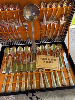 vintage Italian silver-plated cutlery set 1960s–1970s