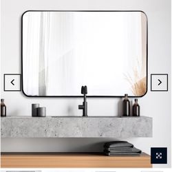24" x 36" Rectangular Wall Mirror with Metal Frame for Entryways, Bathrooms, Living Rooms