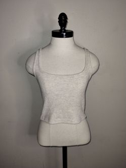 Forever 21 Juniors Beige Ribbed Cropped Tank Top Size Small EUC