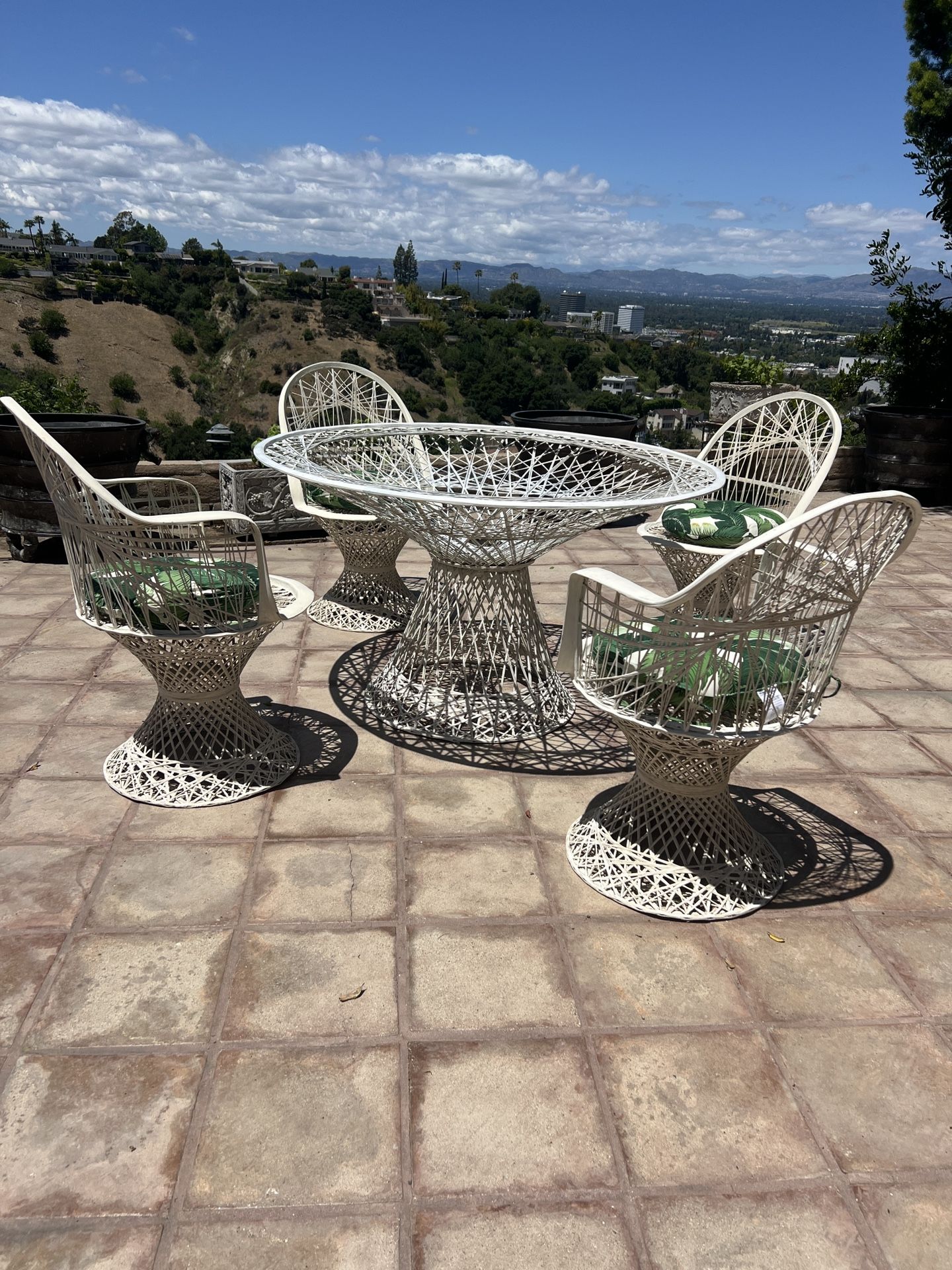 Mid Century Russell Woodward Outdoor Dining Table And 4 Chairs