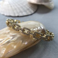 New Gold Plated Non Tarnish Chain Bangle