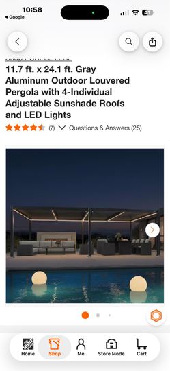 PURPLE LEAF 11.7 ft. x 24.1 ft. Gray Aluminum Outdoor Louvered Pergola with 4-Individual Adjustable Sunshade Roofs and LED Lights