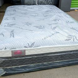 full size bamboo orthopedic pillow top mattress and box spring. "All Sizes Available Brand New TWIN, FULL, QUEEN, CALIKING, EKING"