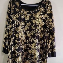 Women's Outfit - Gold & Black Tunic With Leggings