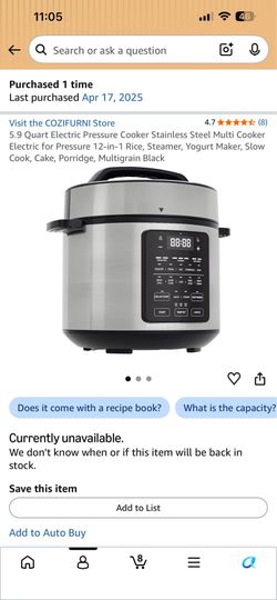 5.9 Quart Electric Pressure Cooker