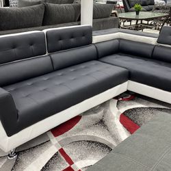 Black & White Sectional 💥 Only $54 Down Payment, Financing Available,Fast Delivery 