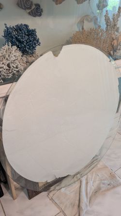 42" beveled tempered round glass top