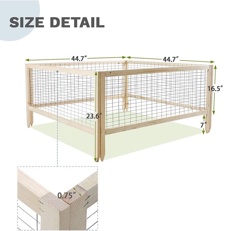 23.5'' H x 45'' W Brown Wood Fencing