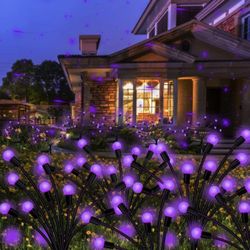 8 Pack Solar Garden Lights,Halloween Decorations Outdoor Lights 80 LED Firefly Garden Lights,Solar Lights for Outside