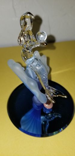 Glass Baron - Mermade Glass Blown Figurine With 22k Gold Trim