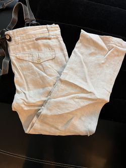Zara Man linen summer pants with suspenders Slim Fit Size 30