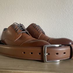 Brown Belt And Dress Shoes