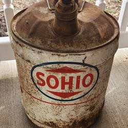 Rare Vintage SOHIO 5 Gallon Gas Motor Oil Can