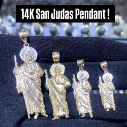14K 1.2” San Judas Pendant Yellow Gold  
