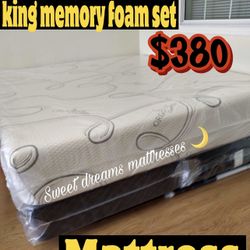King Size Memory Foam Mattress Set