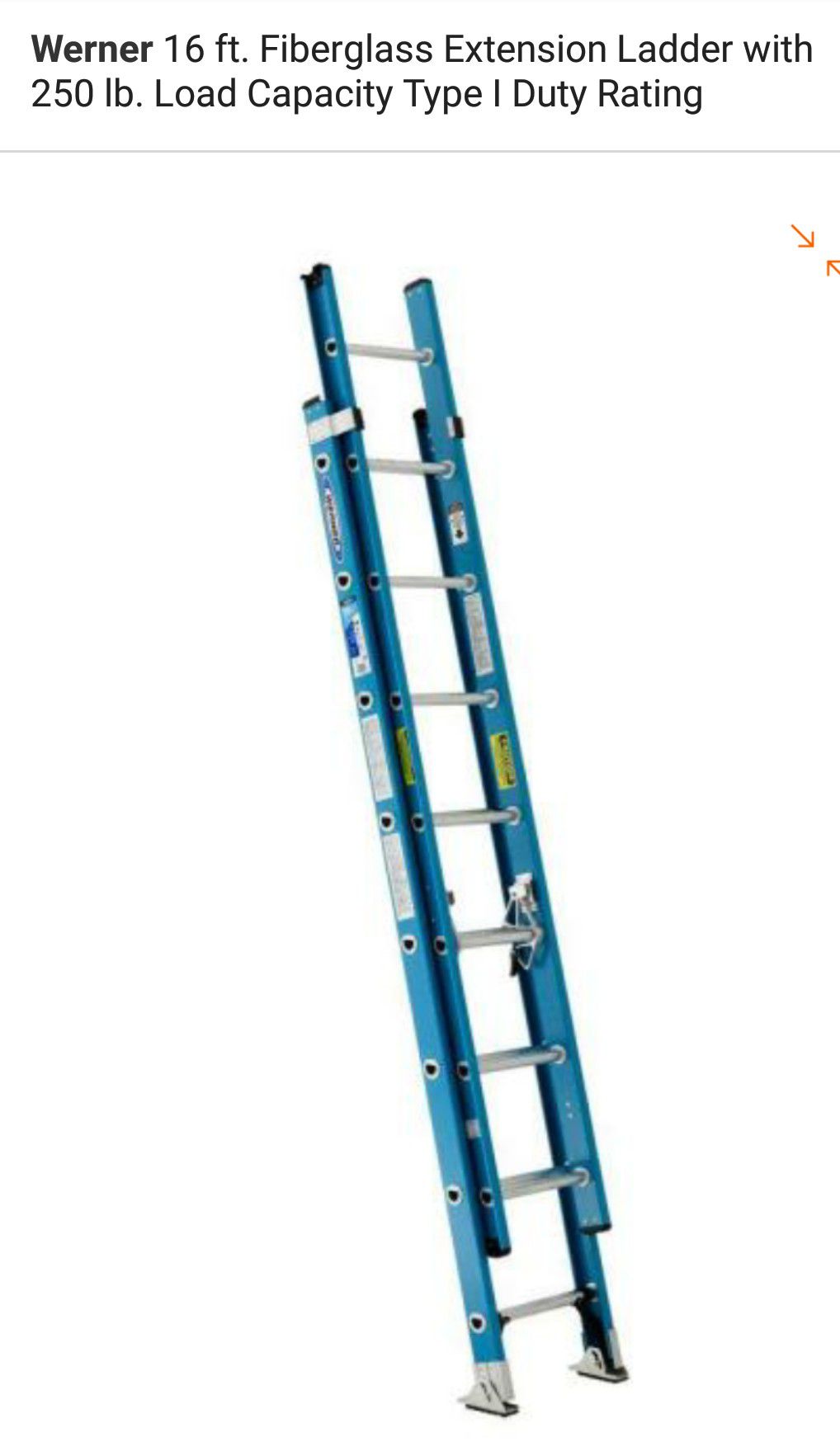 16ft Fiber Glass Almost New Ladder - Must Sell