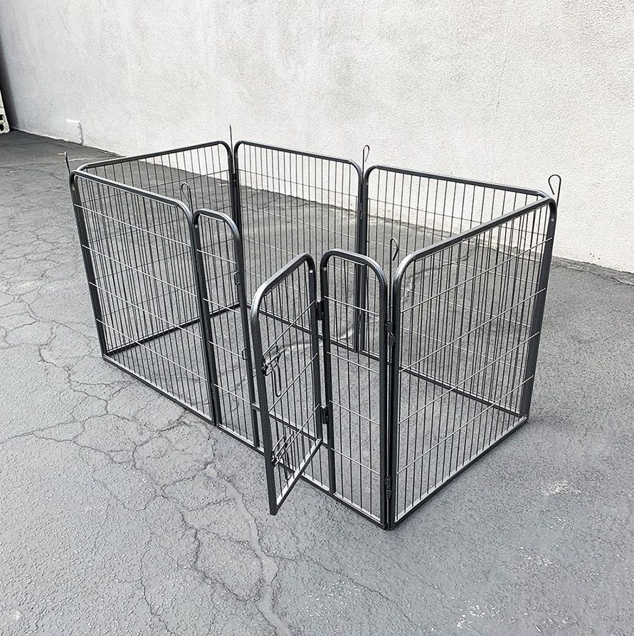 (New) $75 Heavy Duty Dog Pet Playpen Fence Gate, 6-Panels X (32” Tall X 32” Wide)