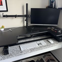Vivo electric height adjustable stand up desk converter (Monitor and stand not included)