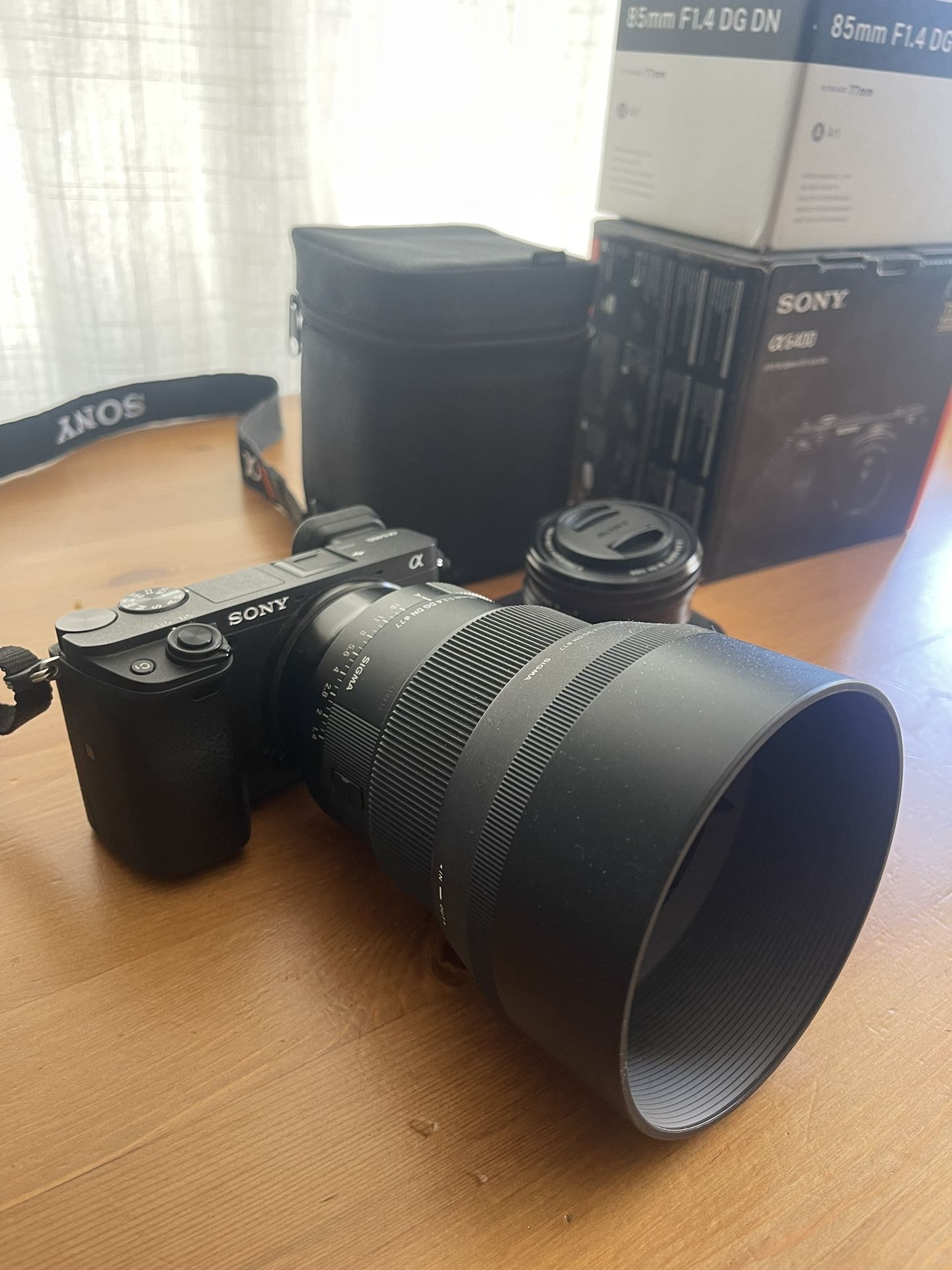 Sony Alpha 6400 Plus Sigma 85mm Lense .