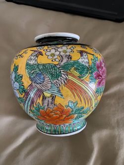 Japanese hand painted vase
