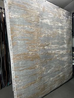 Large Area Rug Gray and Gold Abstract