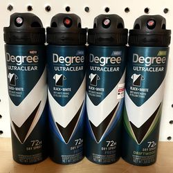 Brand New Degree Ultra Clear Spray Deodorant - $3 Each