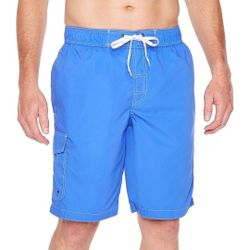 St. John's Bay Solid Cargo Swim Trunks Carnival Blue Size 2XL and 4XL New
