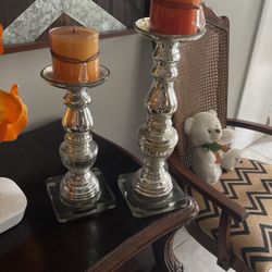 Crystal Candle Holders W/candles 