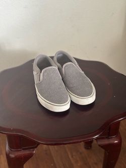 Men’s Vans Shoes - Size 8.5, Grey, Lightly Used with Minor Dirt Spot