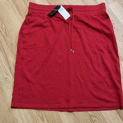 Ralph Lauren Cotton Draw String Skirt Red . New With Tags. Size 1x 