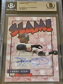 Sammy Sosa Autographed Custom Trading Card Beckett Authenticated