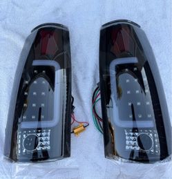 88-98 Chevy CK Silverado Tahoe Yukon Black Smoke LED Bar Tail Lights