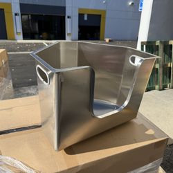 Ptlom High-Sided Corner Stainless Steel Litter Box