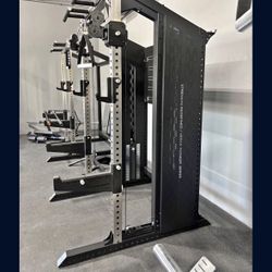 Commercial Half Rack with Functional Trainer Cable Pulley System with 200lb Weight Stacks