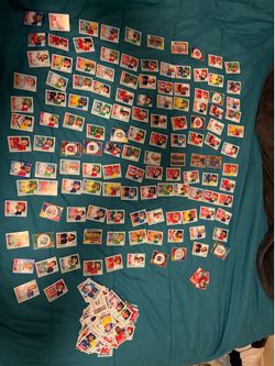 Can trade or white border 50 cent each blue is 1 dollar each or red is 8