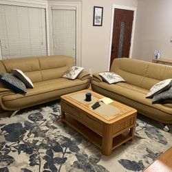 Genuine Leather Sofa And Love Seat Available For Immediate Delivery