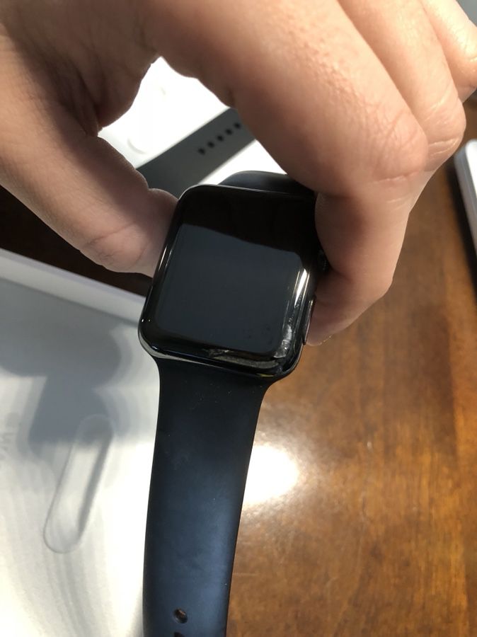 Cracked Stainless Steal Apple watch Series one