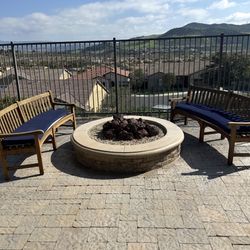 2 Solid Teak Benches 