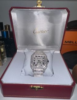 Fully Iced Out Carteir Watch (moissanite)