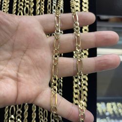 14k Solid Gold Figaro Chain 24” 5mm 38g 🔥 Compro ORO 14k $63xG