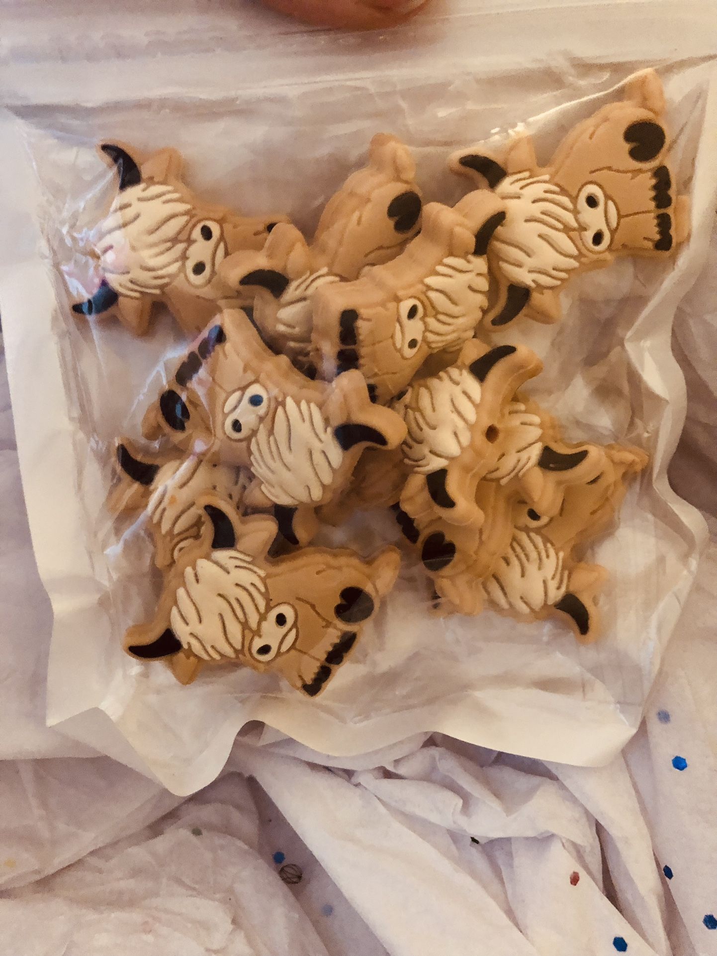 Adorable Highland Cow Focal Beads - Tan